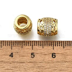 Laiton micro pave zircon cubique transparent perles européennes&nbsp;LS-ZIRC-I070-002G