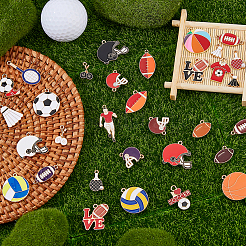 32 шт. подвески из сплава и эмали спортивной серии&nbsp;ENAM-FH0001-93