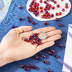 80 шт. стеклянные бусины с полурадужным покрытием&nbsp;EGLA-TA0013-04B