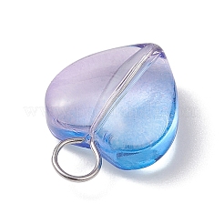 Сердечко градиент цвета краска для выпечки прозрачные стеклянные подвески&nbsp;PALLOY-JF03264-02