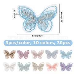 30 Stück 10-Farben-Polyester-Aufnäher/Aufnäher&nbsp;PATC-HS0001-03