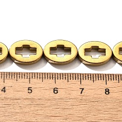 Brins de perles d'hématite non magnétiques synthétiques galvanisées&nbsp;G-L613-Z01-03E