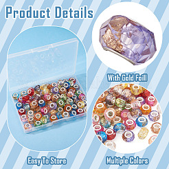 84 шт. 12-х цветные прозрачные бусины из смолы в форме ронделла европейские&nbsp;RESI-TA0004-73