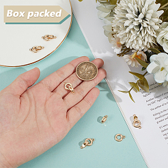 6 шт. латунные застежки с микропаве из прозрачного кубического циркония&nbsp;KK-BC0015-10KCG