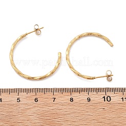 Orecchini a bottone a forma di C in acciaio inossidabile 304&nbsp;EJEW-R017-02G-02