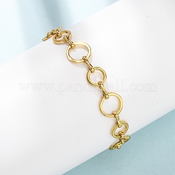 Bracelets à maillons ronds en acier inoxydable 304 pour femmes&nbsp;BJEW-F536-01G