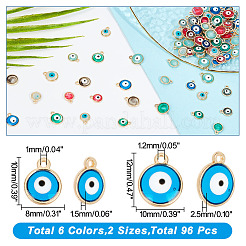 96 шт. 12 стиля прозрачные бусины от сглаза из смолы&nbsp;RESI-PH0001-88