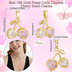 10шт латунные подвески из кубического циркония с микро-паве&nbsp;KK-BBC0019-45