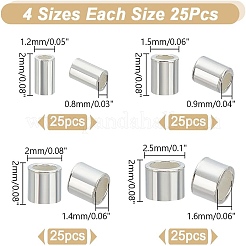 100 шт. 4 стиля 925 бусины-трубочки из стерлингового серебра&nbsp;STER-AR0001-06