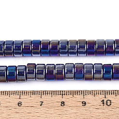 Ab couleur plaqué perles de verre transparent brins&nbsp;GLAA-T026-4x8mm-T05