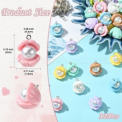 32 шт. 8 цвета непрозрачные подвески из смолы&nbsp;RESI-YW0003-48