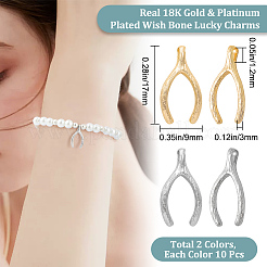 20 pièces 2 couleurs pendentifs en laiton&nbsp;KK-BBC0007-45