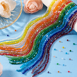 21 brins de perles de verre galvanisées transparentes de 21 couleurs&nbsp;GLAA-TA0004-23
