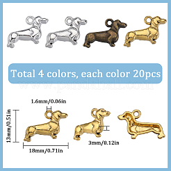 80 шт. 4 цвета подвески из сплава в тибетском стиле&nbsp;FIND-SC0007-37