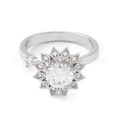 Вращающиеся открытые манжеты-кольца для женщин с изображением подсолнечника&nbsp;LS-RJEW-S402-13P