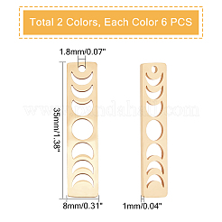 12 шт. подвески из нержавеющей стали 201 двух цветов&nbsp;STAS-DC0005-06