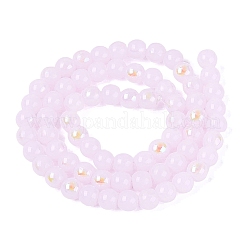 Chapelets de perles en verre d'imitation jade électrolytique&nbsp;EGLA-Q132-6MM-01B-03