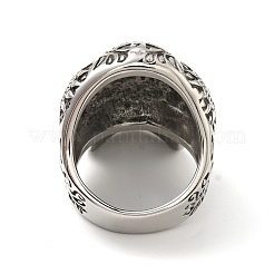 Anillo de acero inoxidable 316 con calavera y cruz para los dedos&nbsp;RJEW-C030-02B-AS