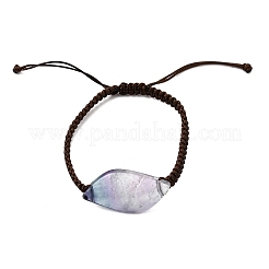Braccialetti di perline intrecciate con perline di fluorite naturale&nbsp;BJEW-Q070-01F