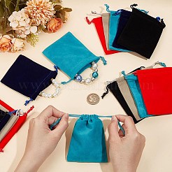 20 шт. 5-х цветные прямоугольные бархатные упаковочные мешочки&nbsp;TP-NB0001-55