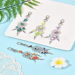 10 шт. 5 стиля подвеска в виде морской звезды черепахи из синтетической бирюзы и сплава&nbsp;HJEW-FZ00041