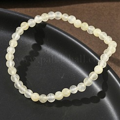 Braccialetti elastici con perline rotonde in giada di seta dorata naturale per donna&nbsp;BJEW-F535-01A