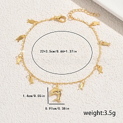 Латунные браслеты-подвески в виде дельфинов и рыб для женщин&nbsp;PZ0195