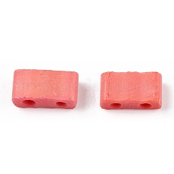 2-trou perles rocailles en verre opaque&nbsp;SEED-S023-21B-05