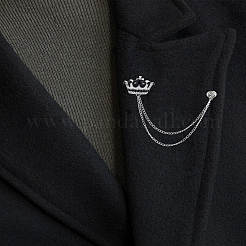 2 шт. брошь-цепочка в виде короны со стразами&nbsp;JEWB-LP0004-97