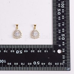 5pcs pendentifs en zircone cubique en laiton clair&nbsp;KK-SZ0001-96
