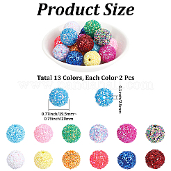 26pcs 13 couleurs perles acryliques&nbsp;SACR-PA0001-38