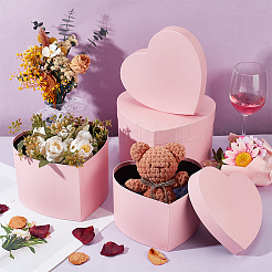 3 x Geschenkbox aus Herzpapier zur Aufbewahrung&nbsp;CON-WH0095-179A