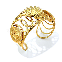 Bracciale rigido aperto da donna a forma di stella marina cava in acciaio inossidabile 304&nbsp;WGCF8EC-01