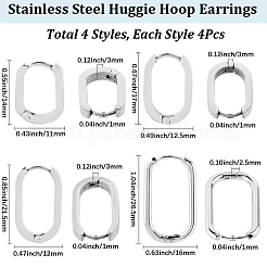 8 пара серег-колец Huggie Hoop из нержавеющей стали 304&nbsp;EJEW-SC0001-76P