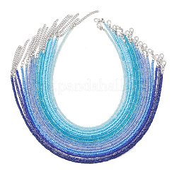 Gargantilla con cuentas de vidrio de color degradado de 3 mm para mujer&nbsp;NJEW-JN05876