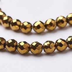 Немагнитные синтетический гематит бисер пряди&nbsp;X-G-G092-4mm-1