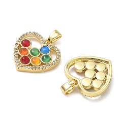 Pendentifs en laiton sertis de micro-pavés de zircone cubique transparente et d'œil de chat&nbsp;CU-CBA84C5-08G-02