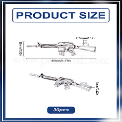 30 шт. подвески в виде винтовки/ружья из сплава в тибетском стиле&nbsp;FIND-LP0002-34