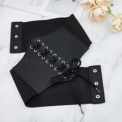 Large ceinture en chaîne élastique en simili cuir&nbsp;AJEW-WH0314-148A