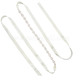 Металлические пояса для талии со стразами в форме конского глаза для свадебного платья&nbsp;AJEW-WH20080-65A-S