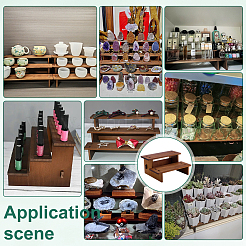 2-уровневые сосновые стенды для косметики&nbsp;DJEW-WH0816-004A