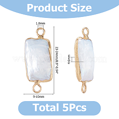 5 pz di perle d'acqua dolce naturali Keshi con maglie rettangolari e ciondoli&nbsp;FIND-HS0002-63