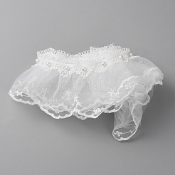 Rubans de dentelle plissée en polyester de 1 mètre&nbsp;OCOR-WH0090-009