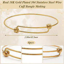 6шт регулируемый расширяемый браслет из нержавеющей стали 304&nbsp;MAK-BBC0001-10