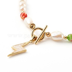 Collane con ciondoli smaltati in ottone lampo&nbsp;NJEW-JN03475-01
