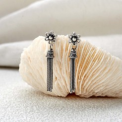 925 fiore in argento sterling con orecchini pendenti con nappa per donna&nbsp;JE935A