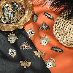 30 stücke 6 arten halloween thema rack überzug legierung emaille anhänger&nbsp;FIND-CJ0002-59