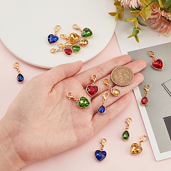 16pcs alliage de style 2 avec des décorations de pendentif en strass de verre&nbsp;HJEW-AB00209