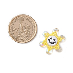 Подвески из стеклянных бусин в виде подсолнухов&nbsp;PALLOY-MZ01014-04