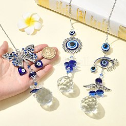 3 шт. 3 стиля турецкие подвесные украшения от сглаза из сплава&nbsp;AJEW-CJ0001-56
